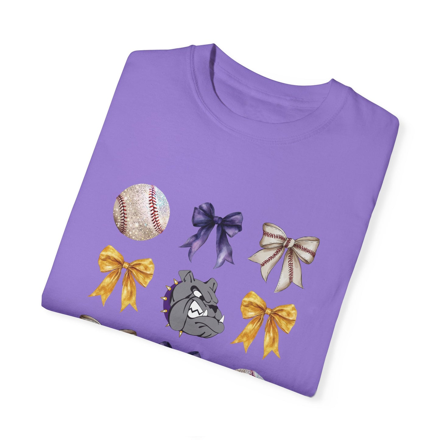 Bulldog Baseball & Bows Mascot Tee