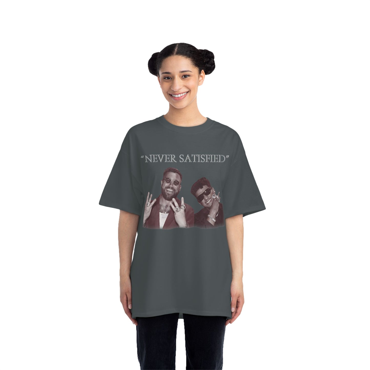 "Never Satisfied" Beefy-T® Short-Sleeve T-Shirt