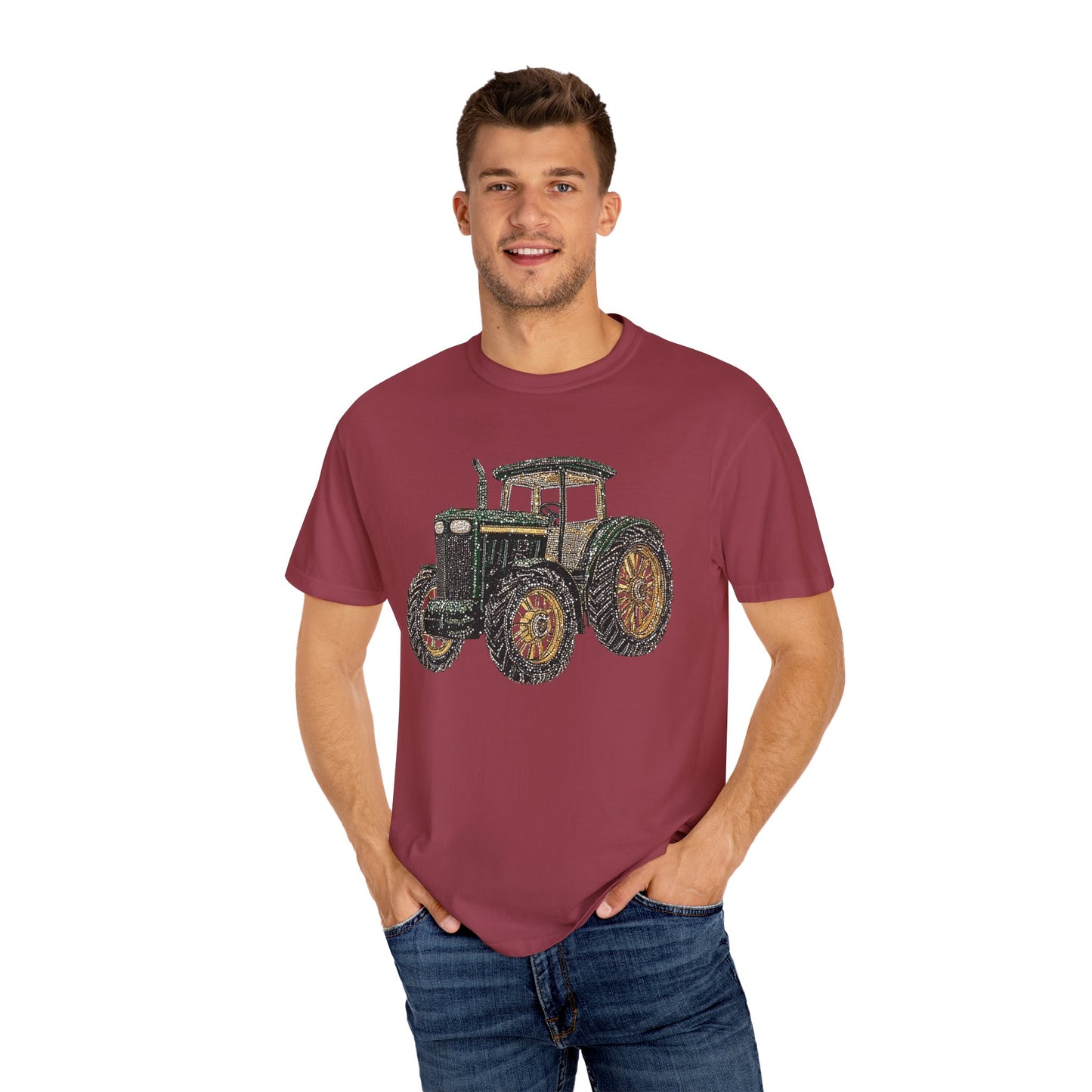 Faux Rhinestone Vintage Tractor Unisex T-Shirt - Perfect for Farm Lovers & Casual Days