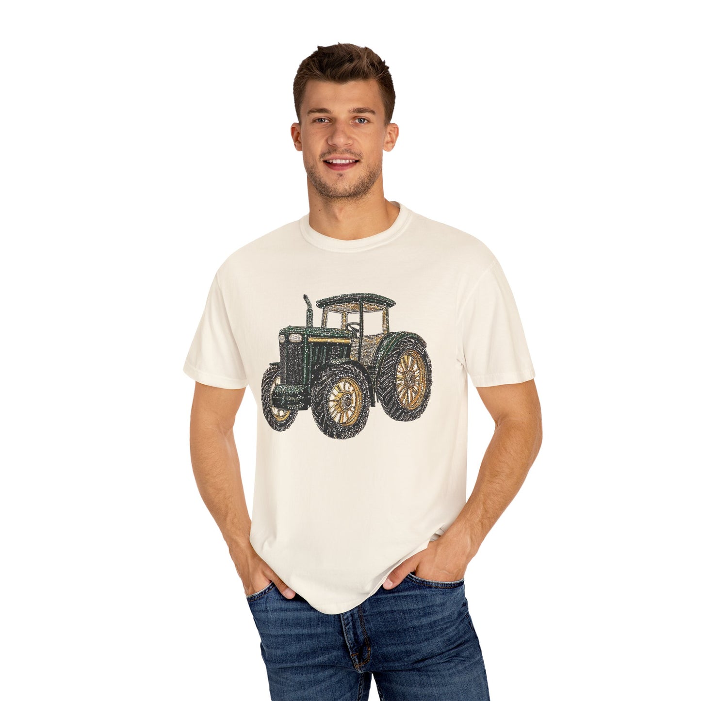 Faux Rhinestone Vintage Tractor Unisex T-Shirt - Perfect for Farm Lovers & Casual Days