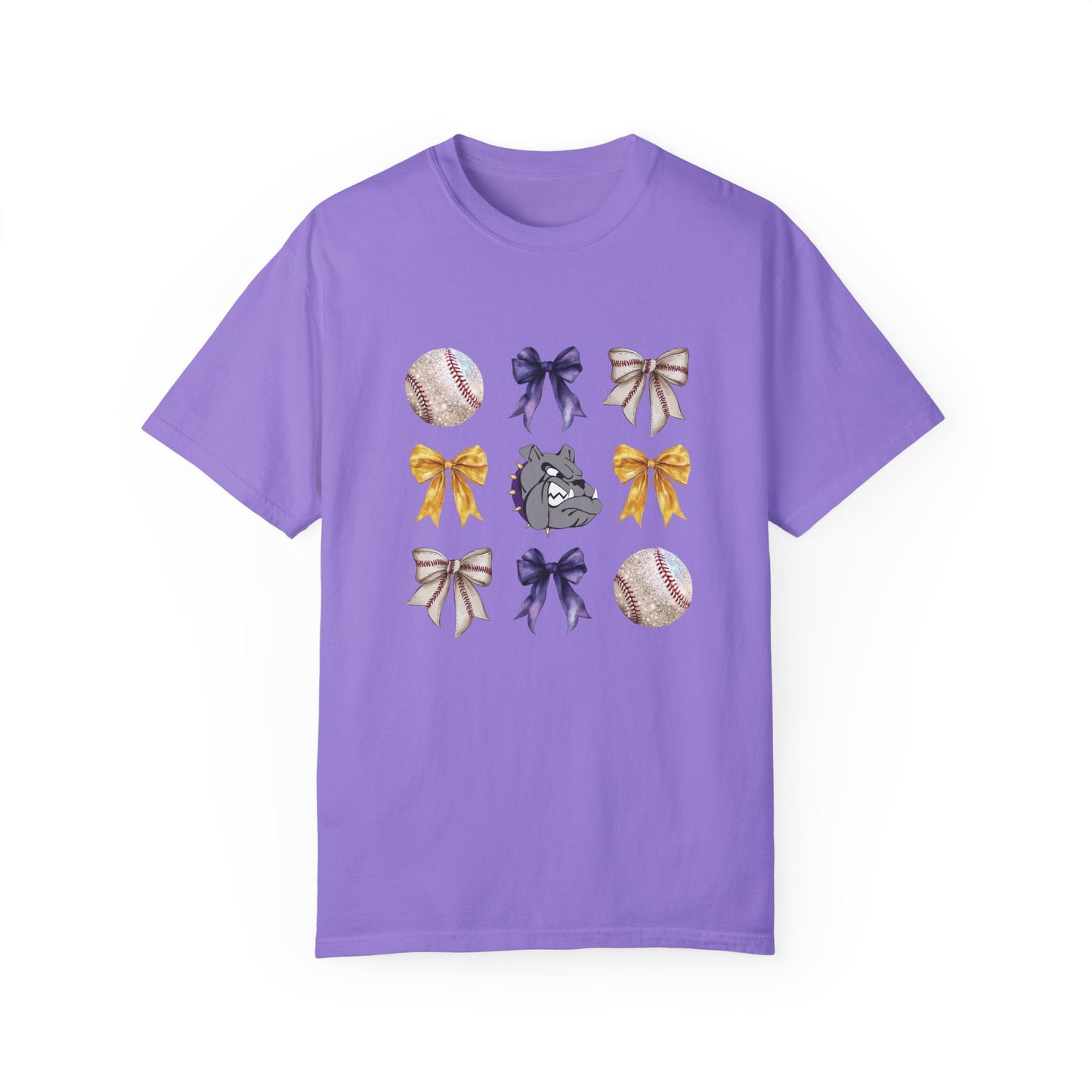 Bulldog Baseball & Bows Mascot Tee