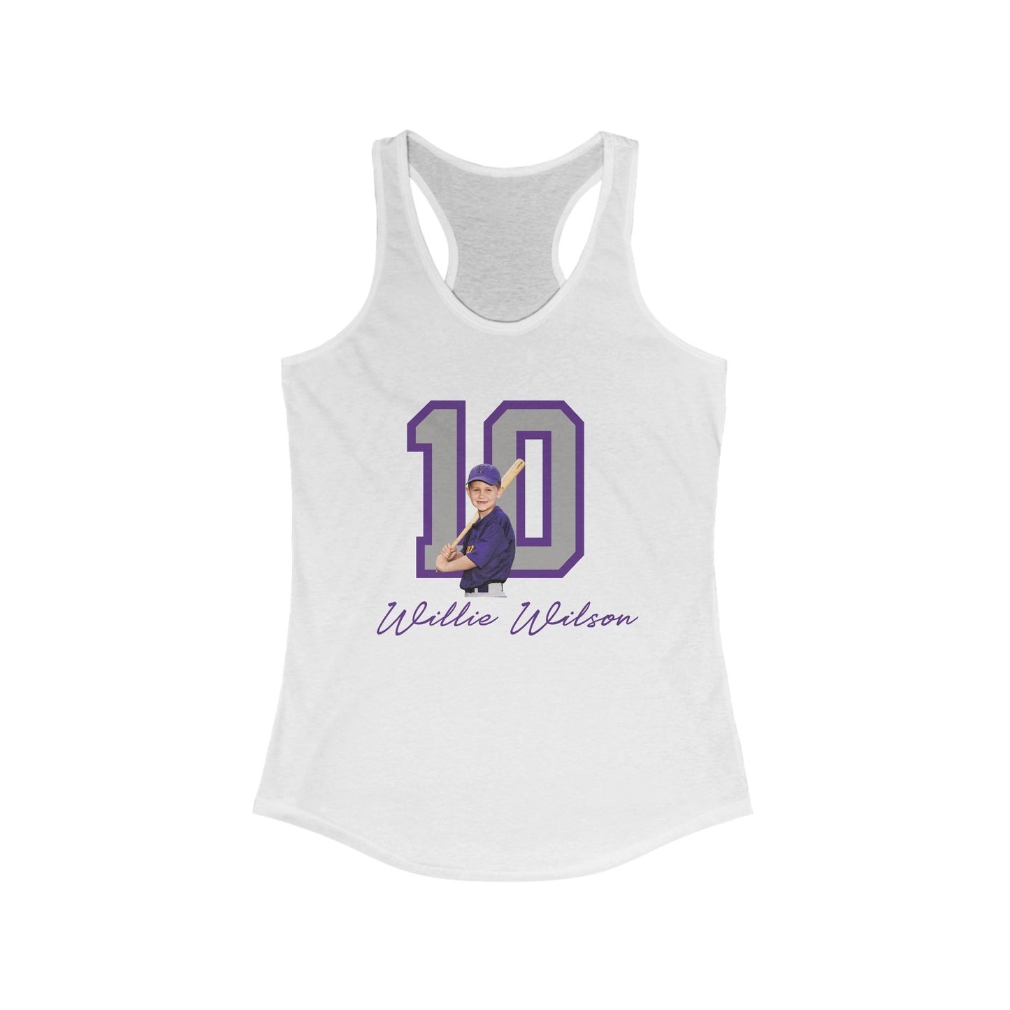 Custom Baseball Mom Tank Top | Personalized Jersey Number and Player Photo | Softball/Baseball/Football/Volleyball/Hockey Mom Support Shirt