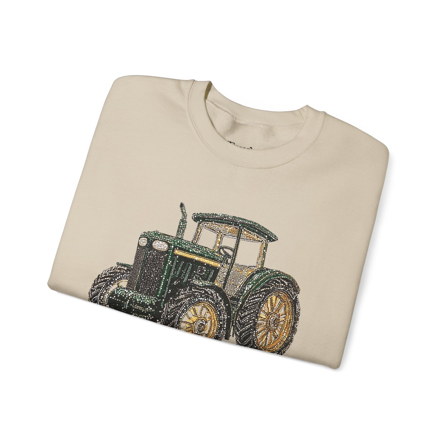 Faux Rhinestone Vintage Tractor Unisex Heavy Blend™ Crewneck Sweatshirt