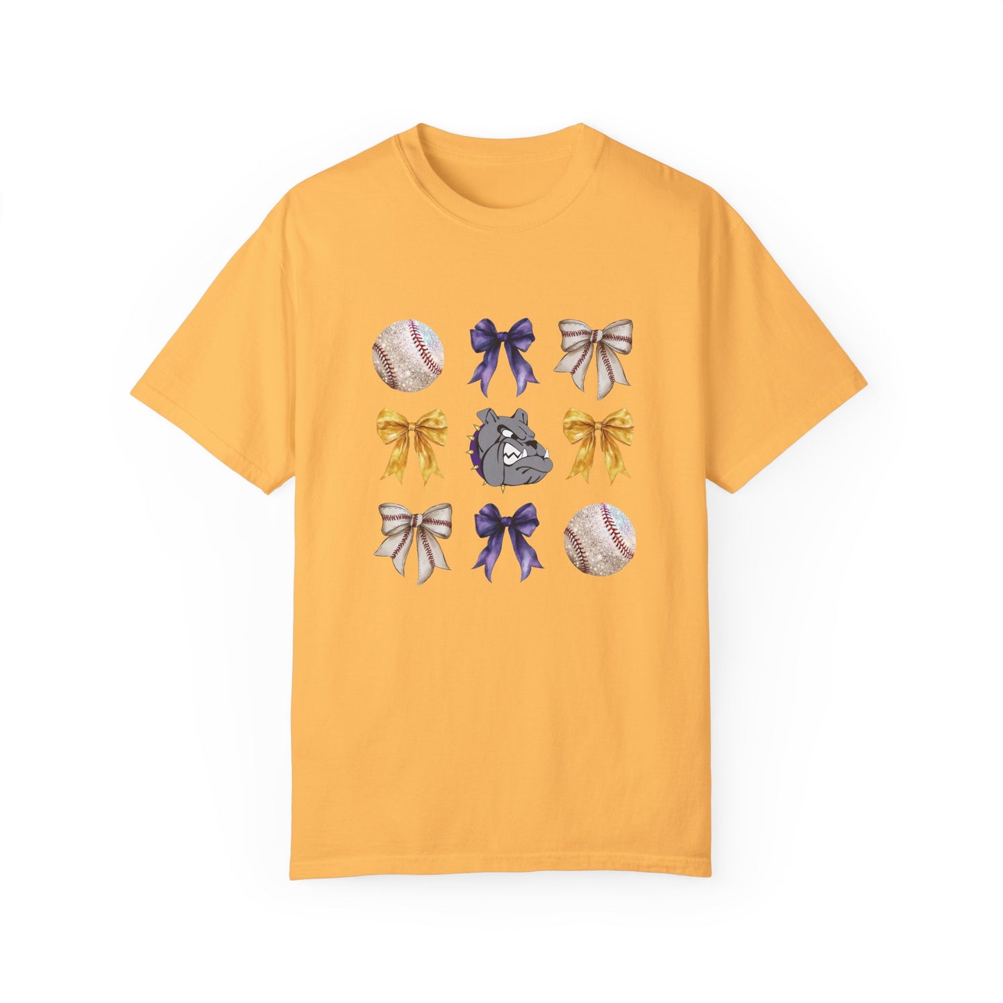 Bulldog Baseball & Bows Mascot Tee