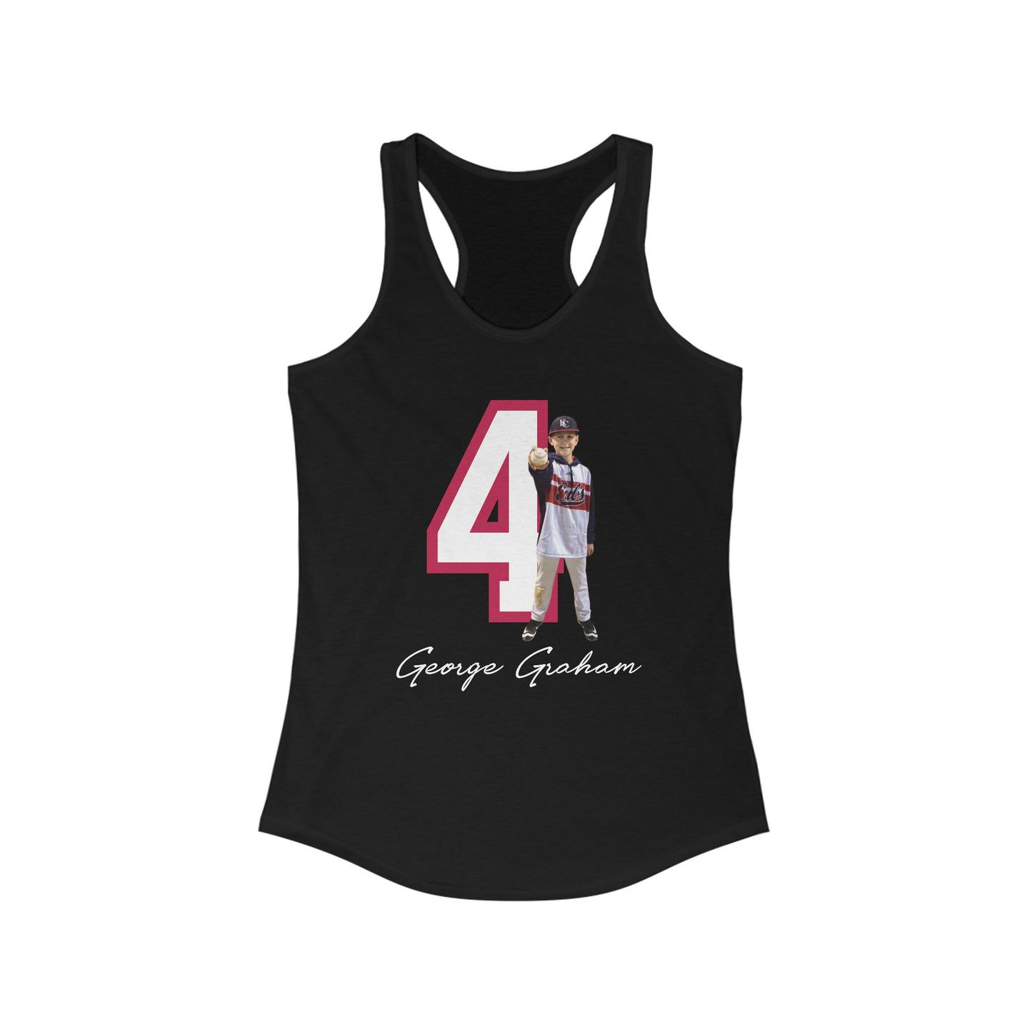 Custom Baseball Mom Tank Top | Personalized Jersey Number and Player Photo | Softball/Baseball/Football/Volleyball/Hockey Mom Support Shirt