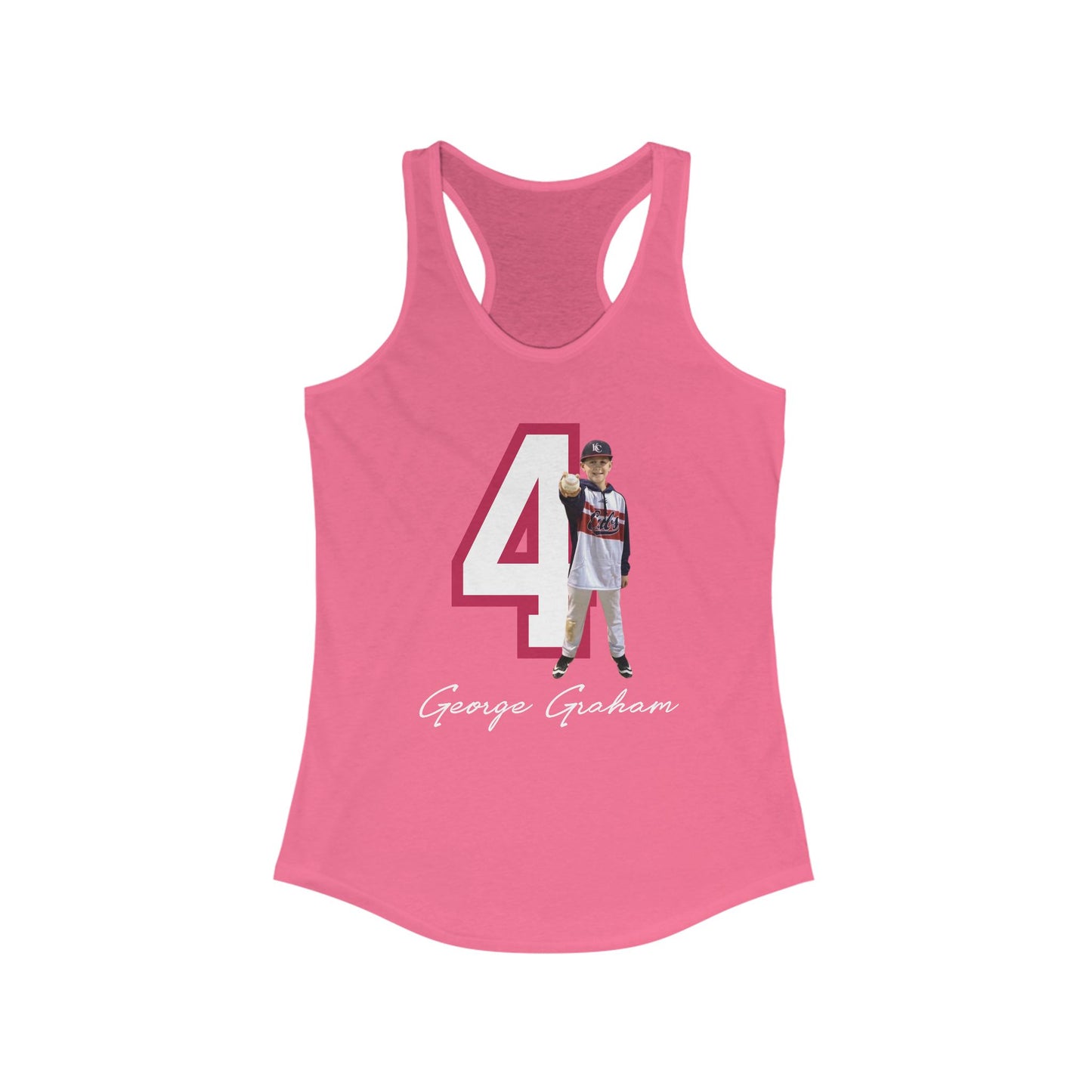 Custom Baseball Mom Tank Top | Personalized Jersey Number and Player Photo | Softball/Baseball/Football/Volleyball/Hockey Mom Support Shirt