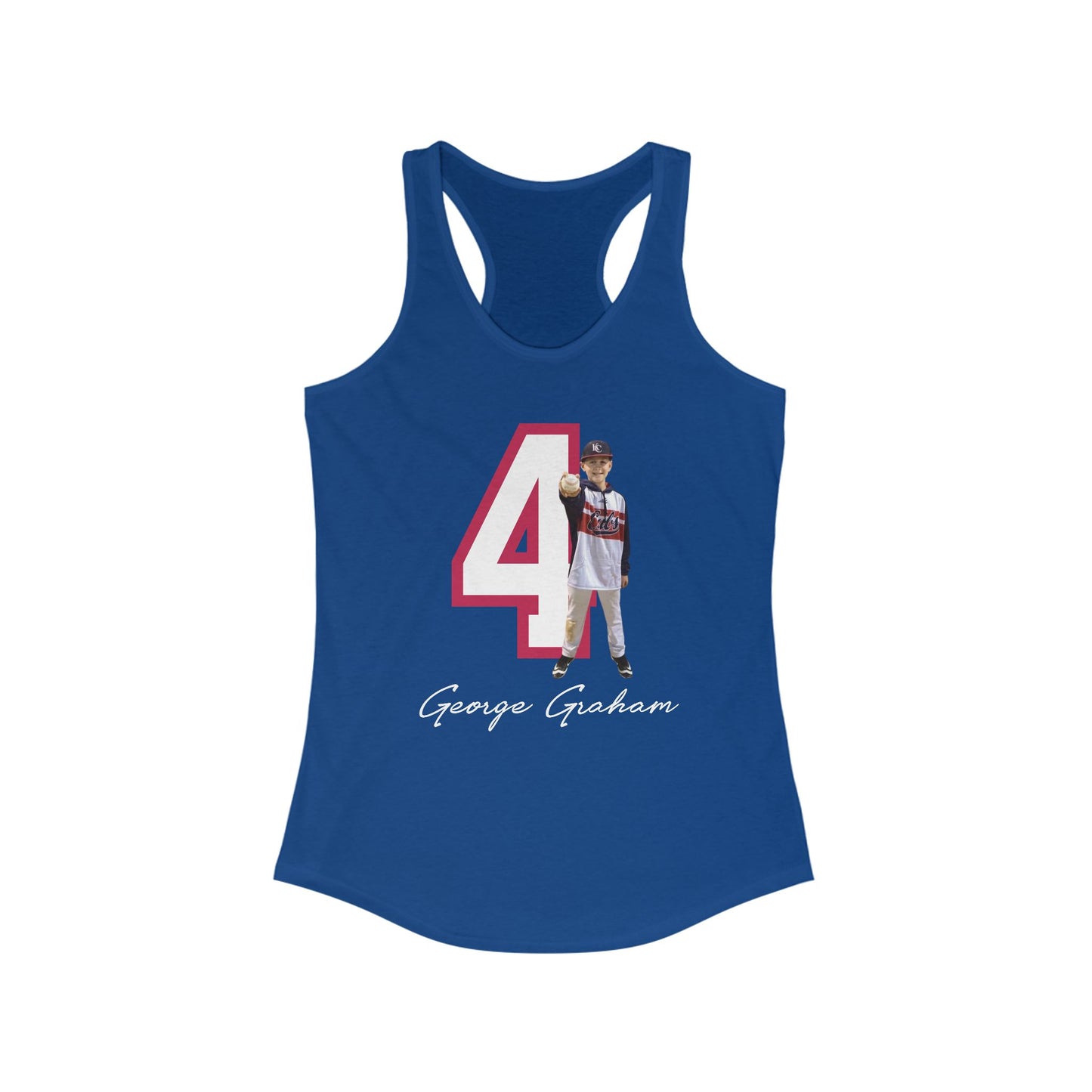 Custom Baseball Mom Tank Top | Personalized Jersey Number and Player Photo | Softball/Baseball/Football/Volleyball/Hockey Mom Support Shirt