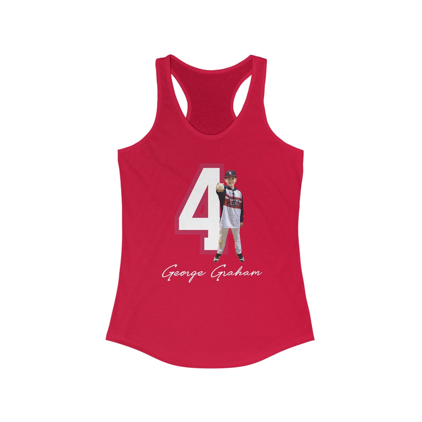Custom Baseball Mom Tank Top | Personalized Jersey Number and Player Photo | Softball/Baseball/Football/Volleyball/Hockey Mom Support Shirt