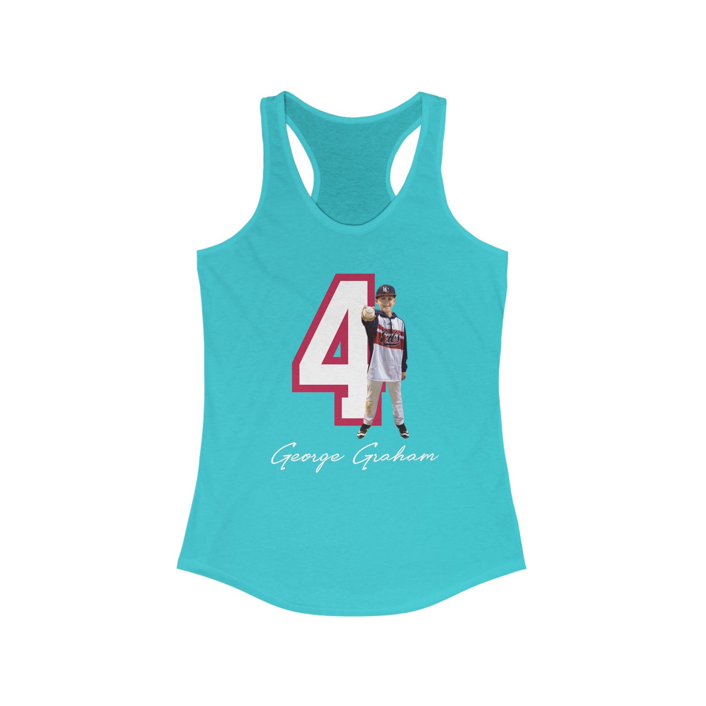 Custom Baseball Mom Tank Top | Personalized Jersey Number and Player Photo | Softball/Baseball/Football/Volleyball/Hockey Mom Support Shirt