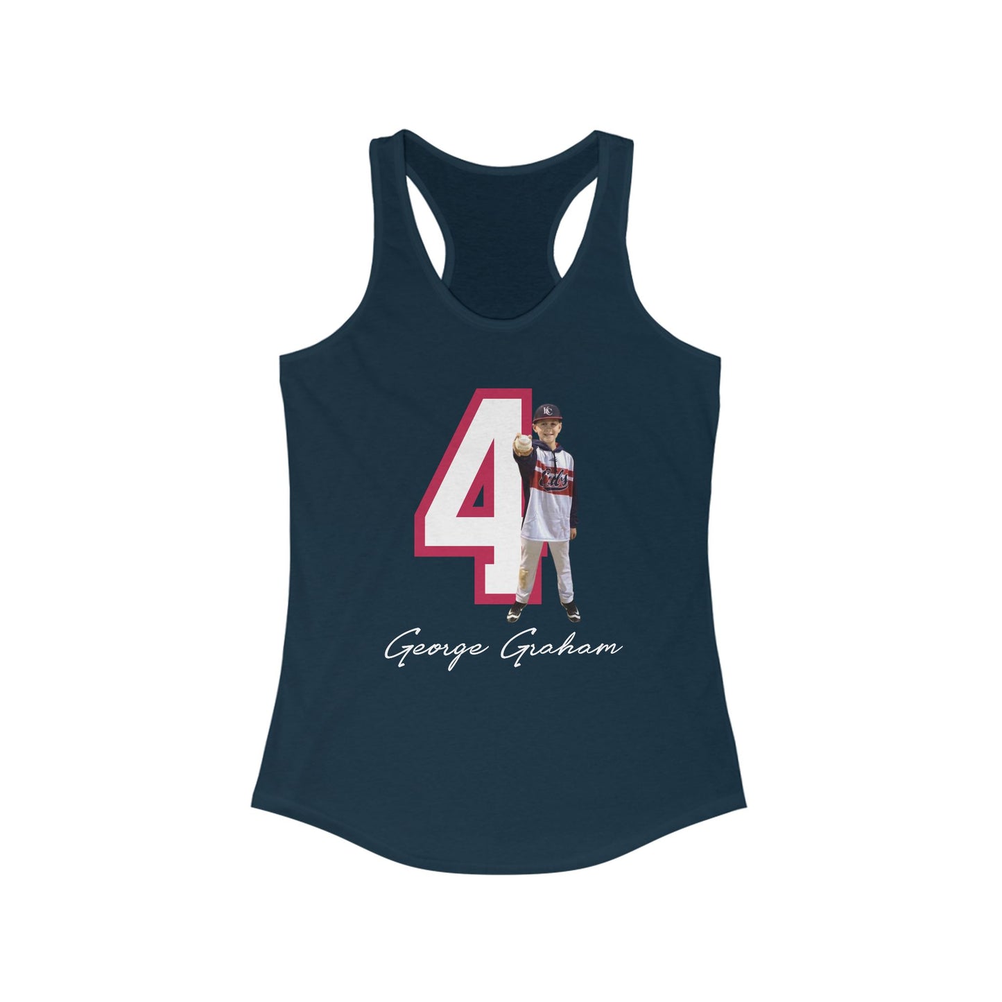 Custom Baseball Mom Tank Top | Personalized Jersey Number and Player Photo | Softball/Baseball/Football/Volleyball/Hockey Mom Support Shirt