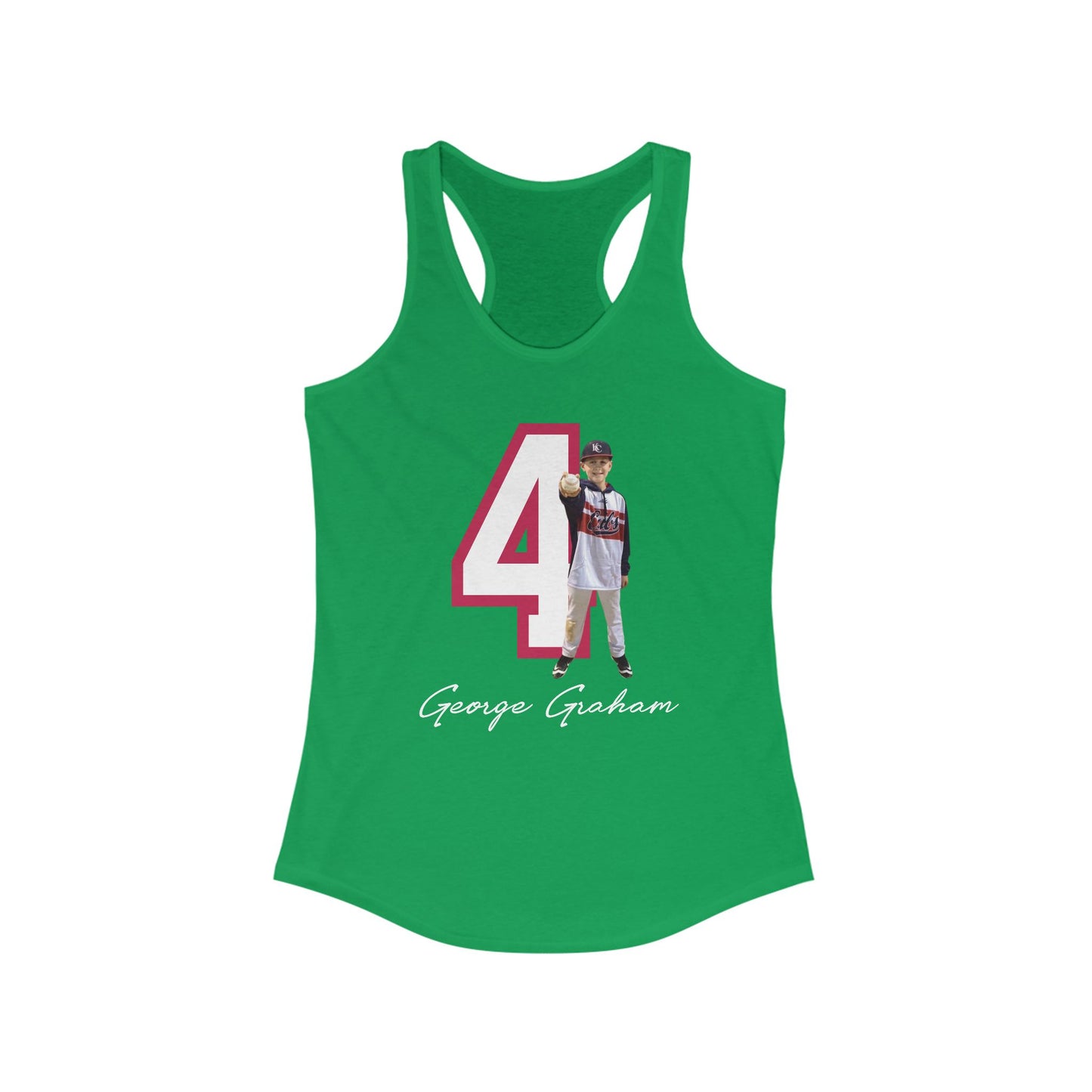 Custom Baseball Mom Tank Top | Personalized Jersey Number and Player Photo | Softball/Baseball/Football/Volleyball/Hockey Mom Support Shirt