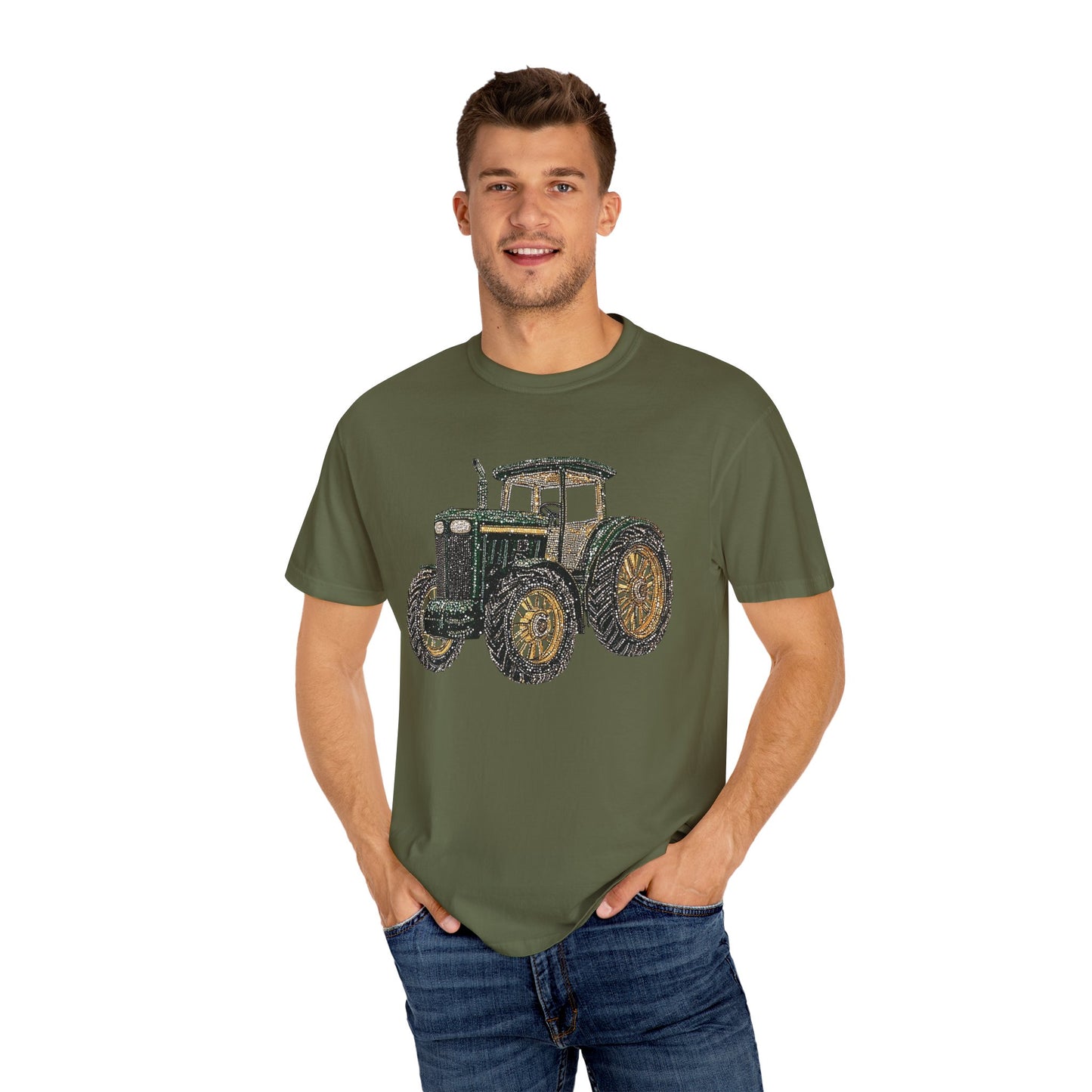 Faux Rhinestone Vintage Tractor Unisex T-Shirt - Perfect for Farm Lovers & Casual Days