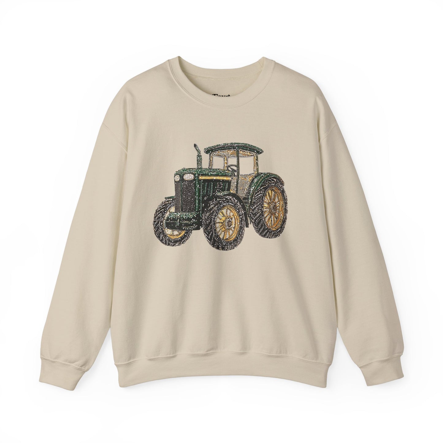 Faux Rhinestone Vintage Tractor Unisex Heavy Blend™ Crewneck Sweatshirt