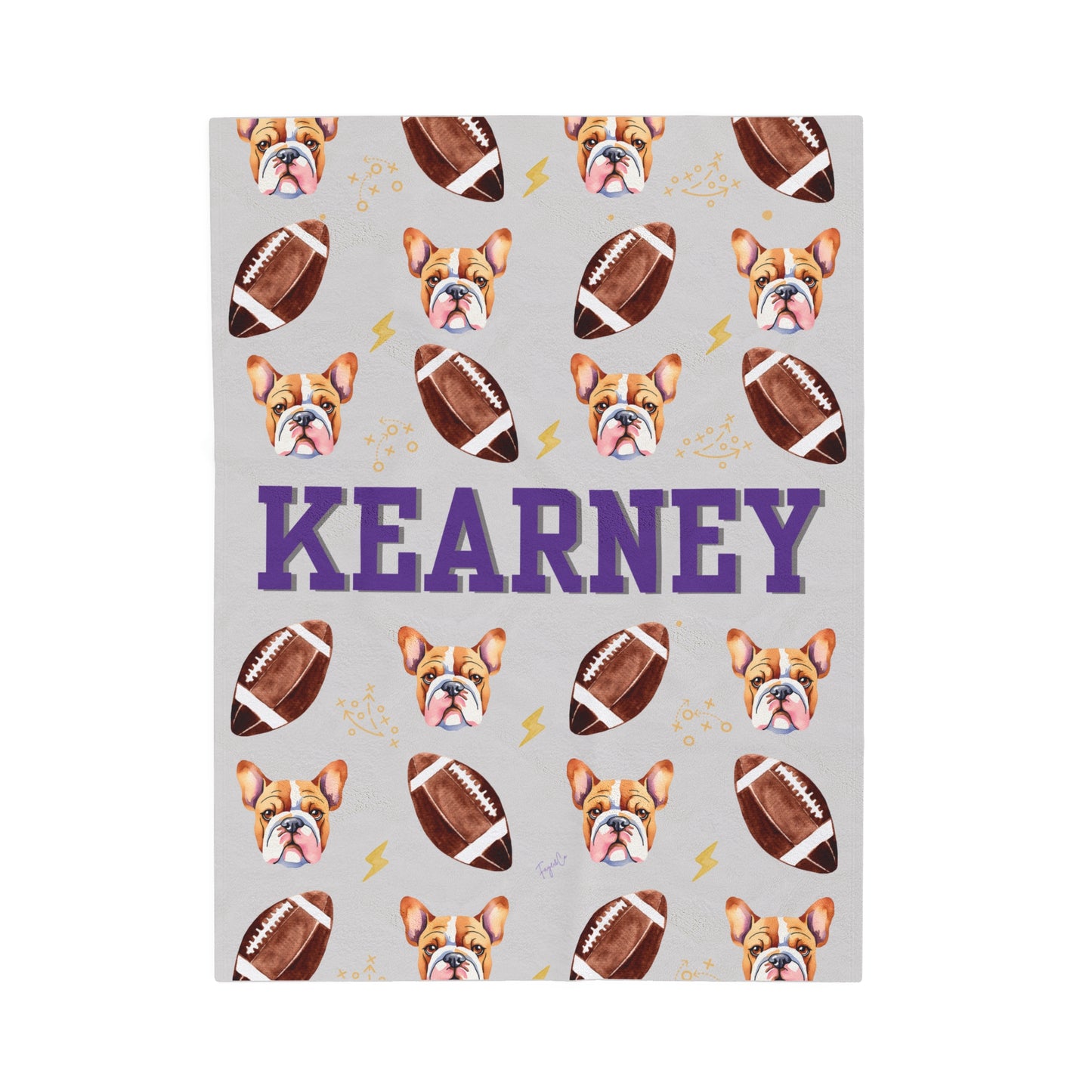 Bulldog Football Blanket