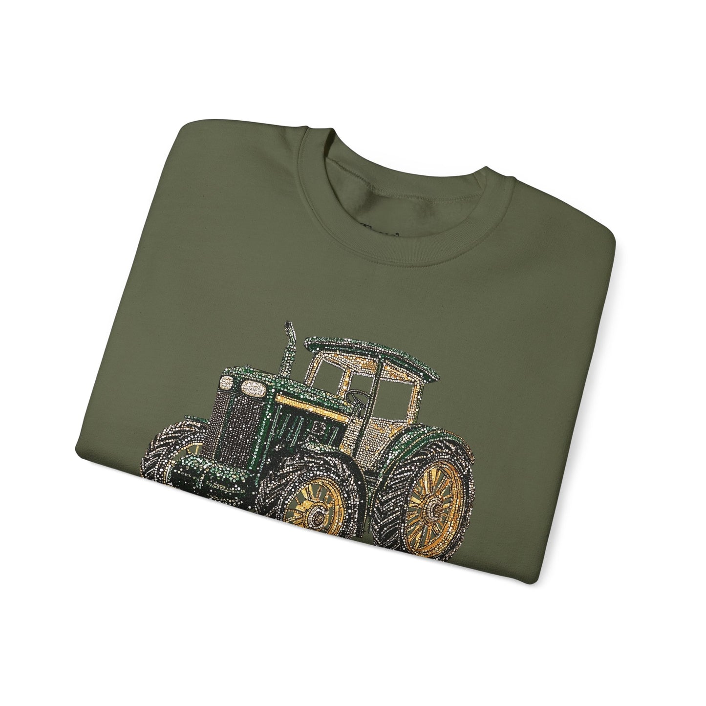 Faux Rhinestone Vintage Tractor Unisex Heavy Blend™ Crewneck Sweatshirt