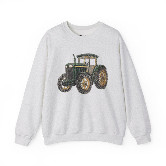 Faux Rhinestone Vintage Tractor Unisex Heavy Blend™ Crewneck Sweatshirt