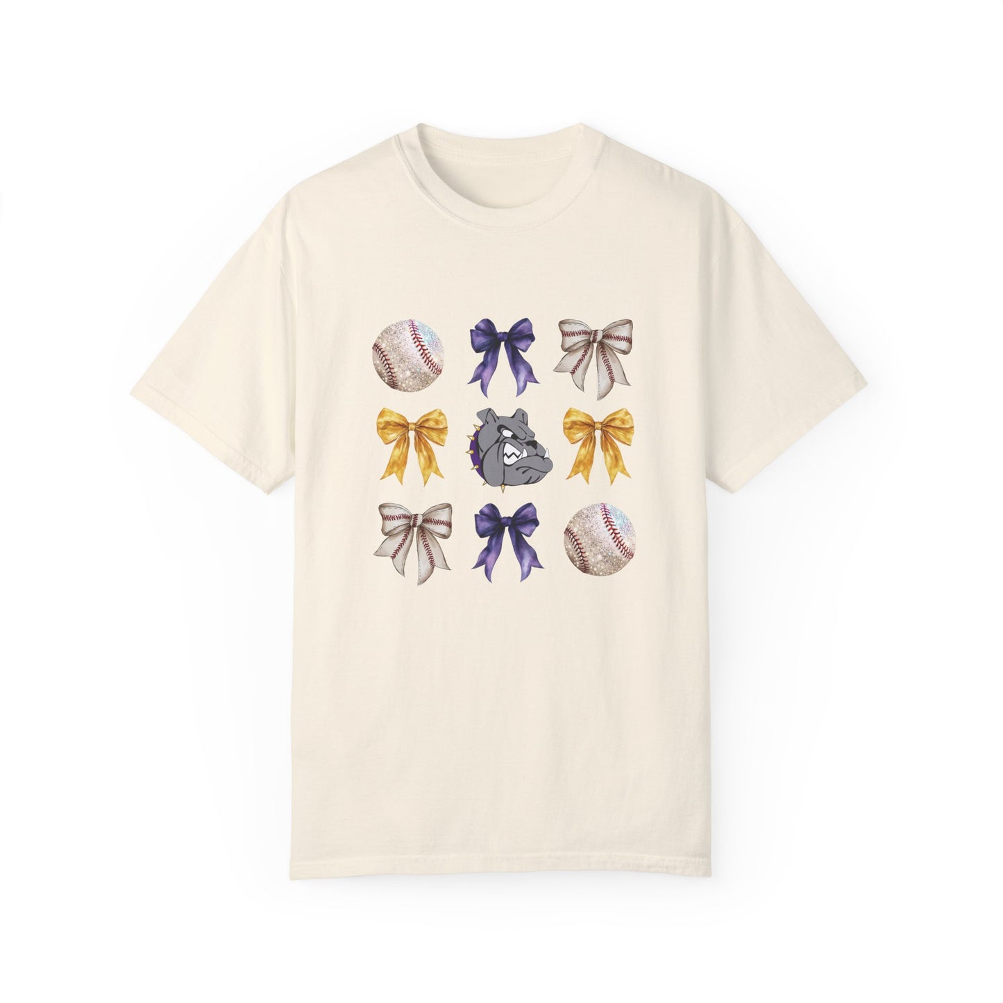 Bulldog Baseball & Bows Mascot Tee