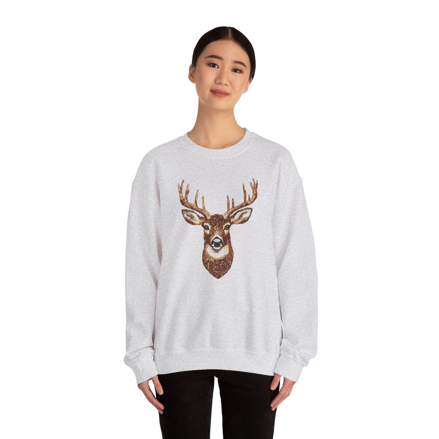 Faux Rhinestone Deer Unisex Heavy Blend™ Crewneck Sweatshirt