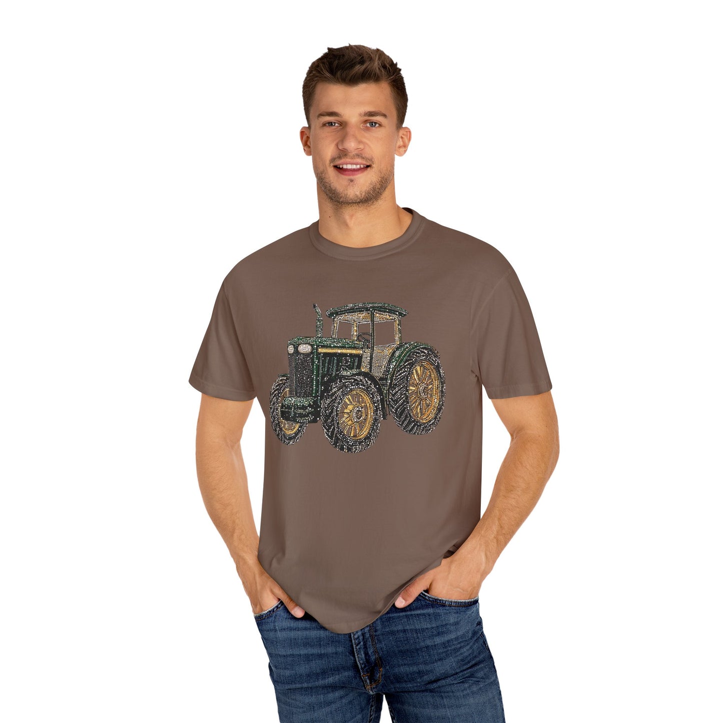Faux Rhinestone Vintage Tractor Unisex T-Shirt - Perfect for Farm Lovers & Casual Days