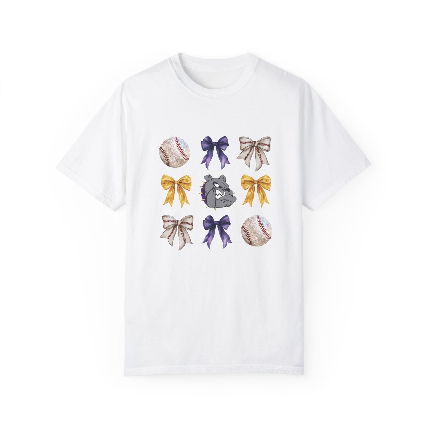 Bulldog Baseball & Bows Mascot Tee