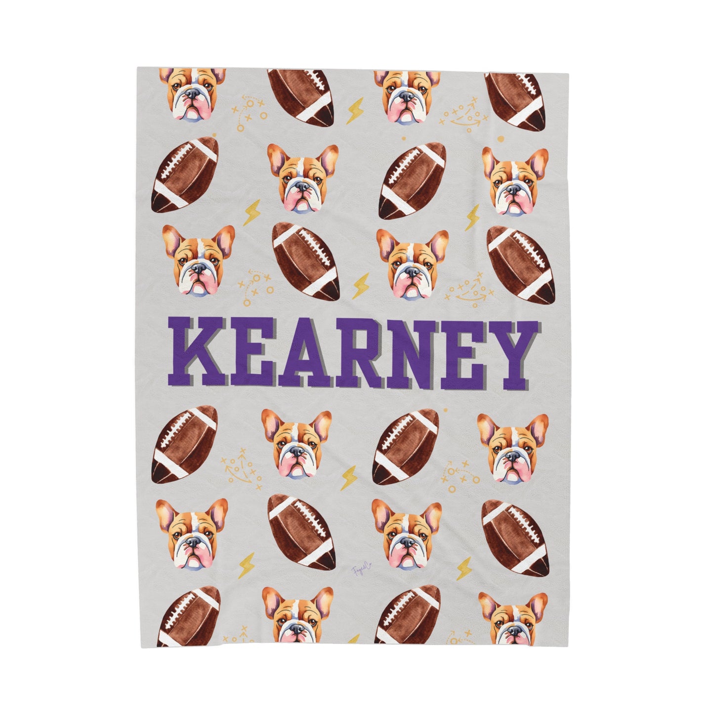 Bulldog Football Blanket