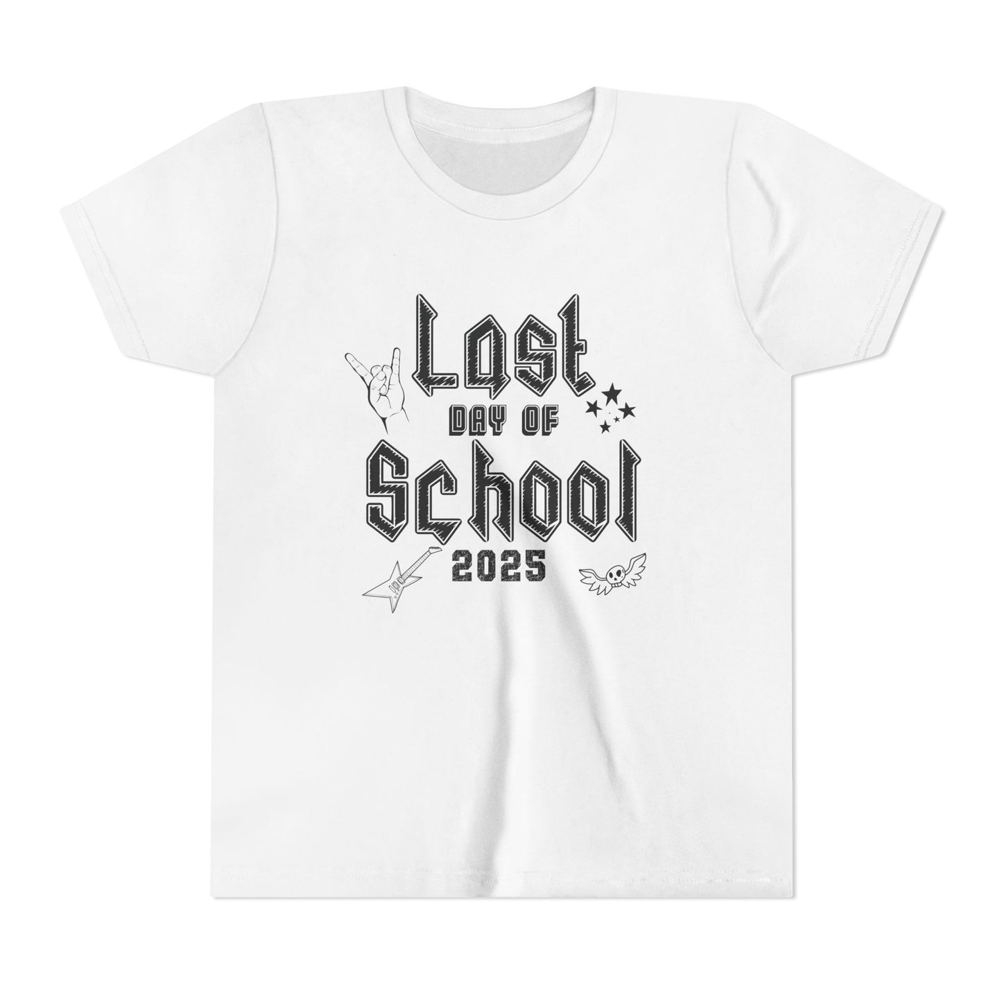 Rock n' Roll Last Day of School Shirt 2025  Kids Autograph Tee  End of Year Keepsake Shirt Signature Memory Shirt Short Sleeve Tee