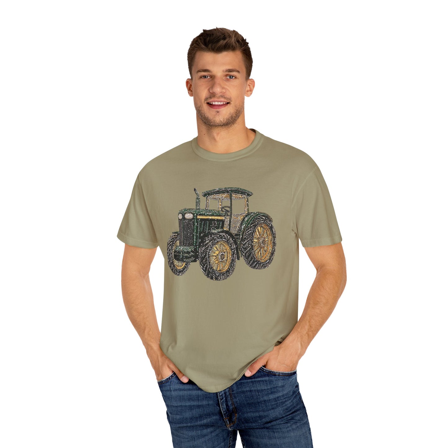 Faux Rhinestone Vintage Tractor Unisex T-Shirt - Perfect for Farm Lovers & Casual Days