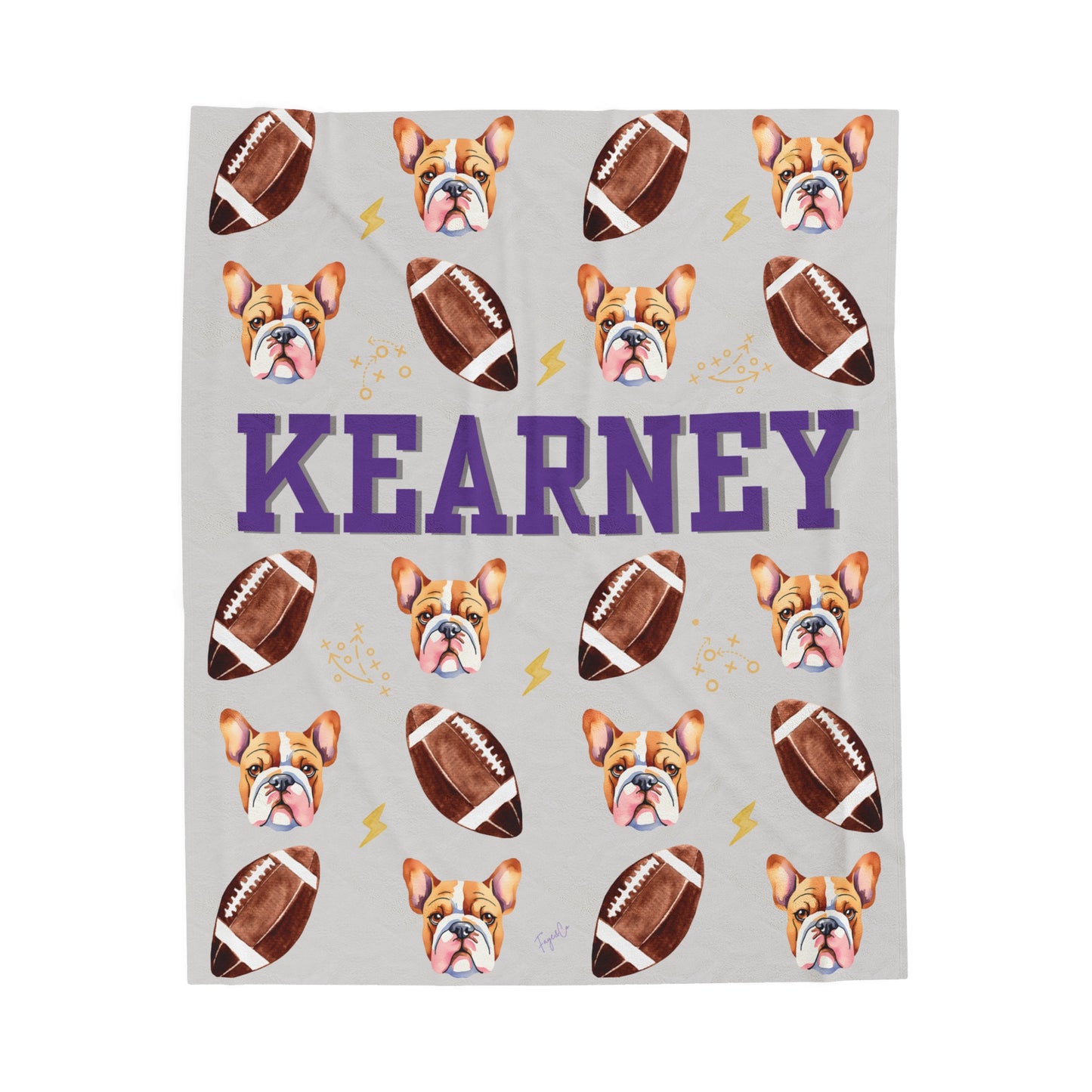 Bulldog Football Blanket