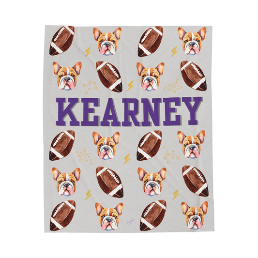 Bulldog Football Blanket