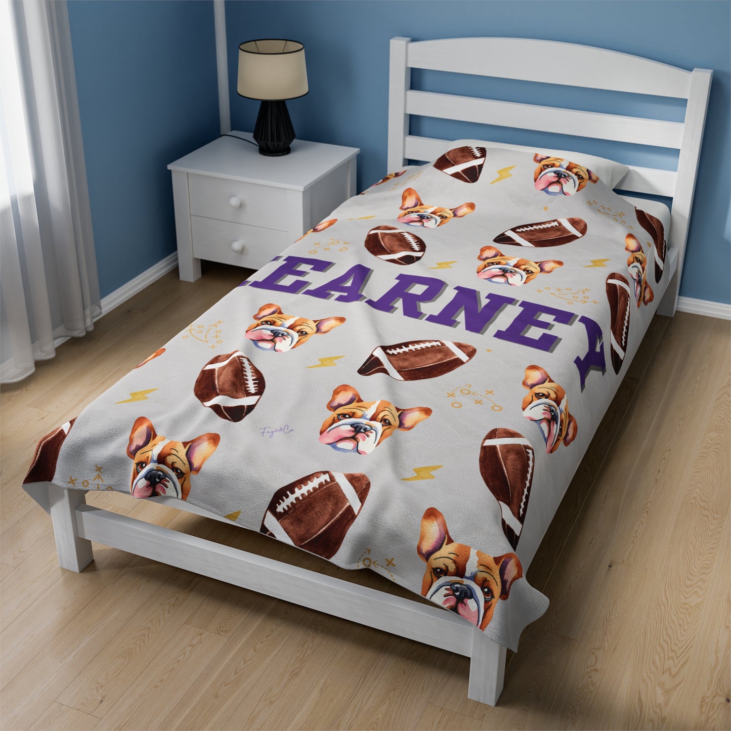 Bulldog Football Blanket