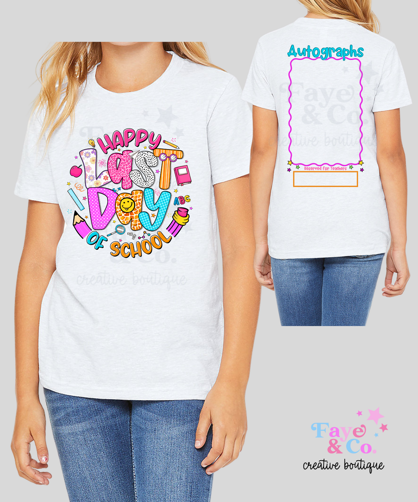 Preppy Last Day of School Youth Tee, Fun Kids T-Shirt, School Celebration Shirt, Autograph Collection Tee, Summer Break Gift