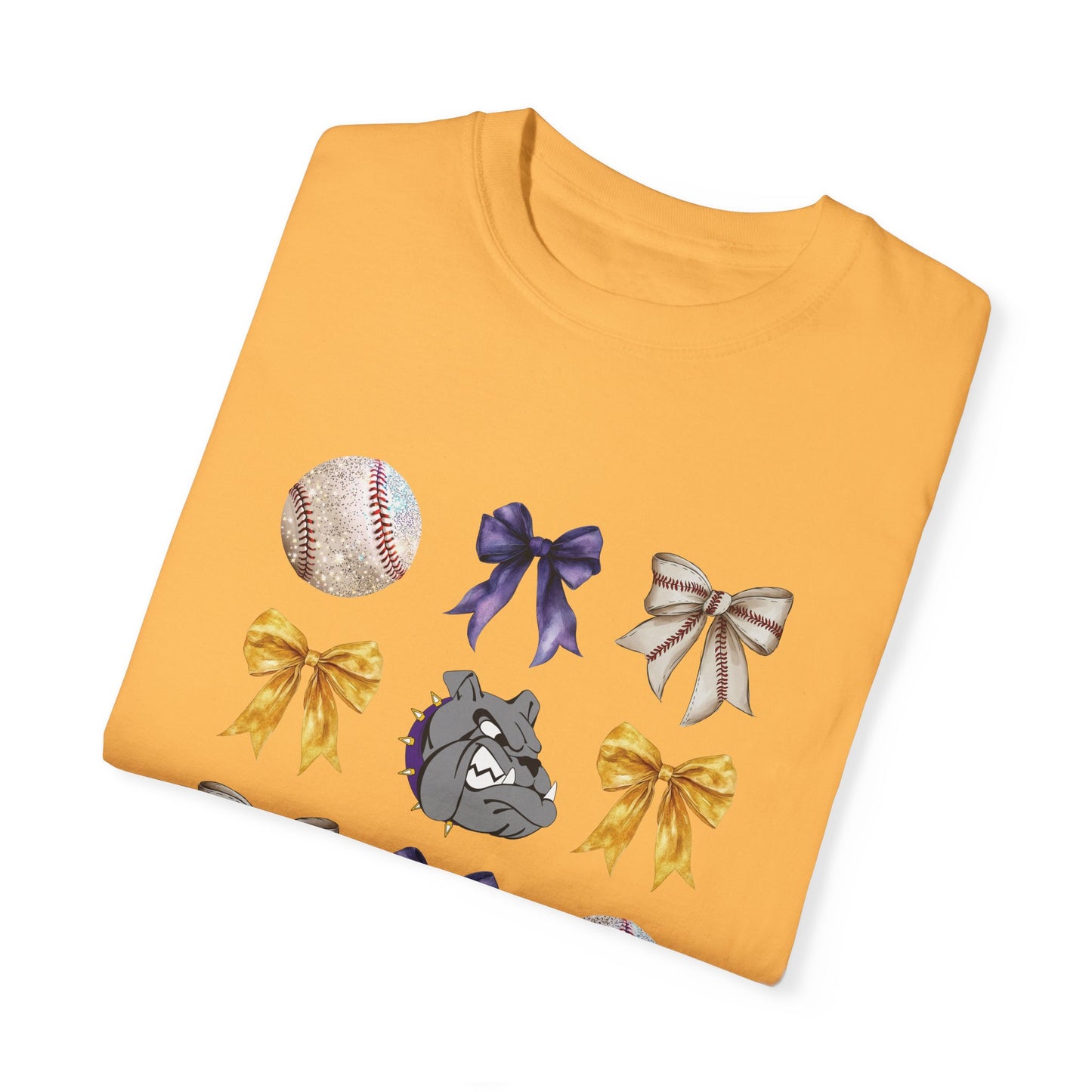Bulldog Baseball & Bows Mascot Tee