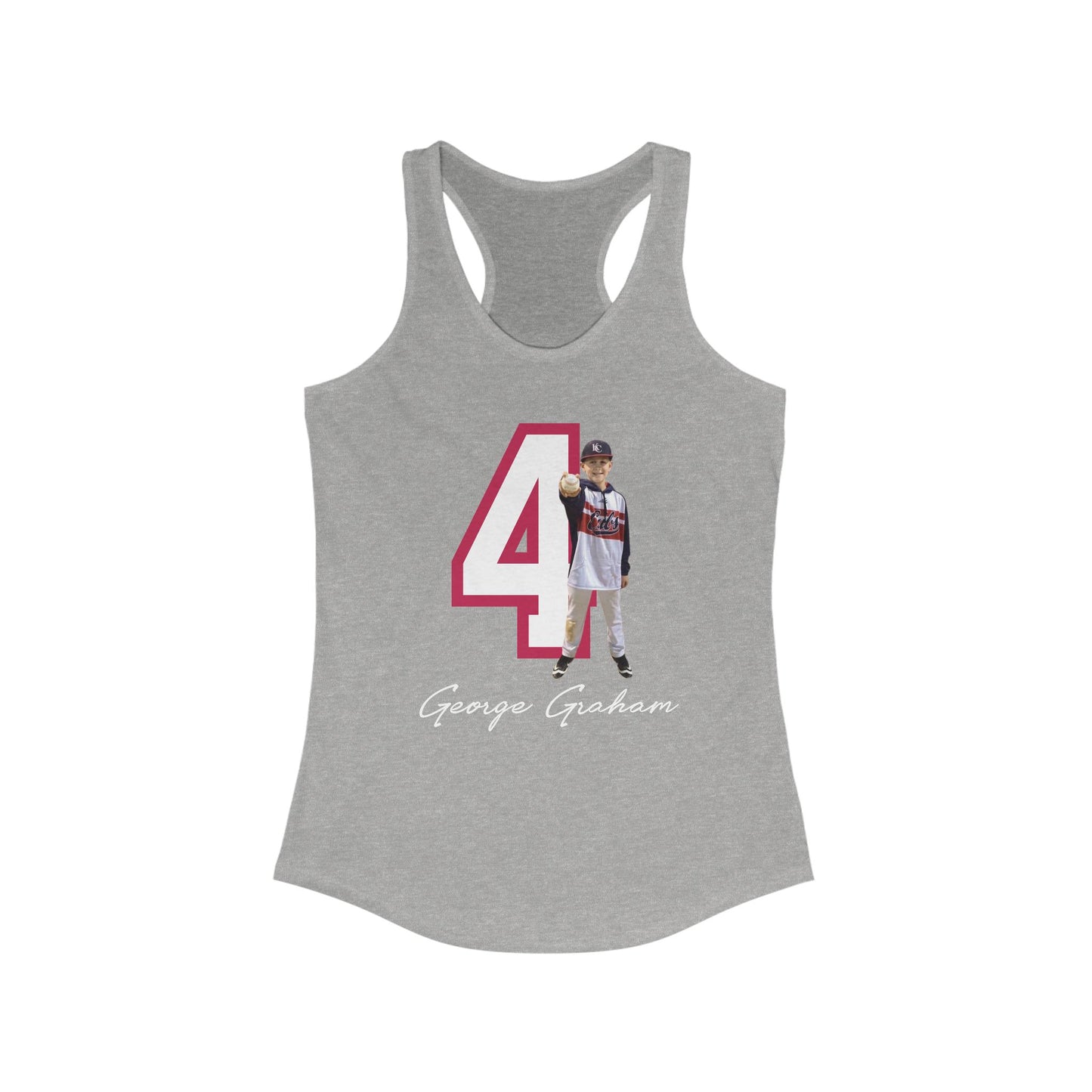 Custom Baseball Mom Tank Top | Personalized Jersey Number and Player Photo | Softball/Baseball/Football/Volleyball/Hockey Mom Support Shirt