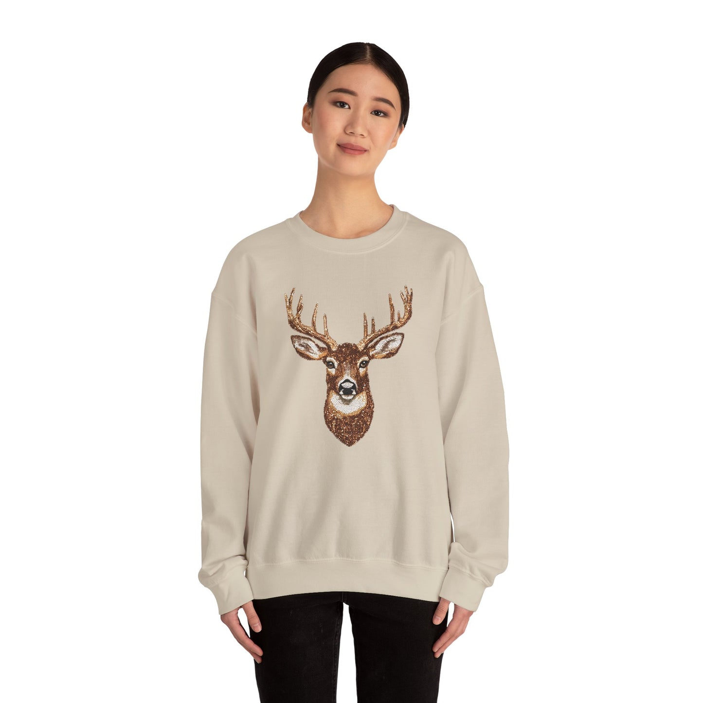 Faux Rhinestone Deer Unisex Heavy Blend™ Crewneck Sweatshirt