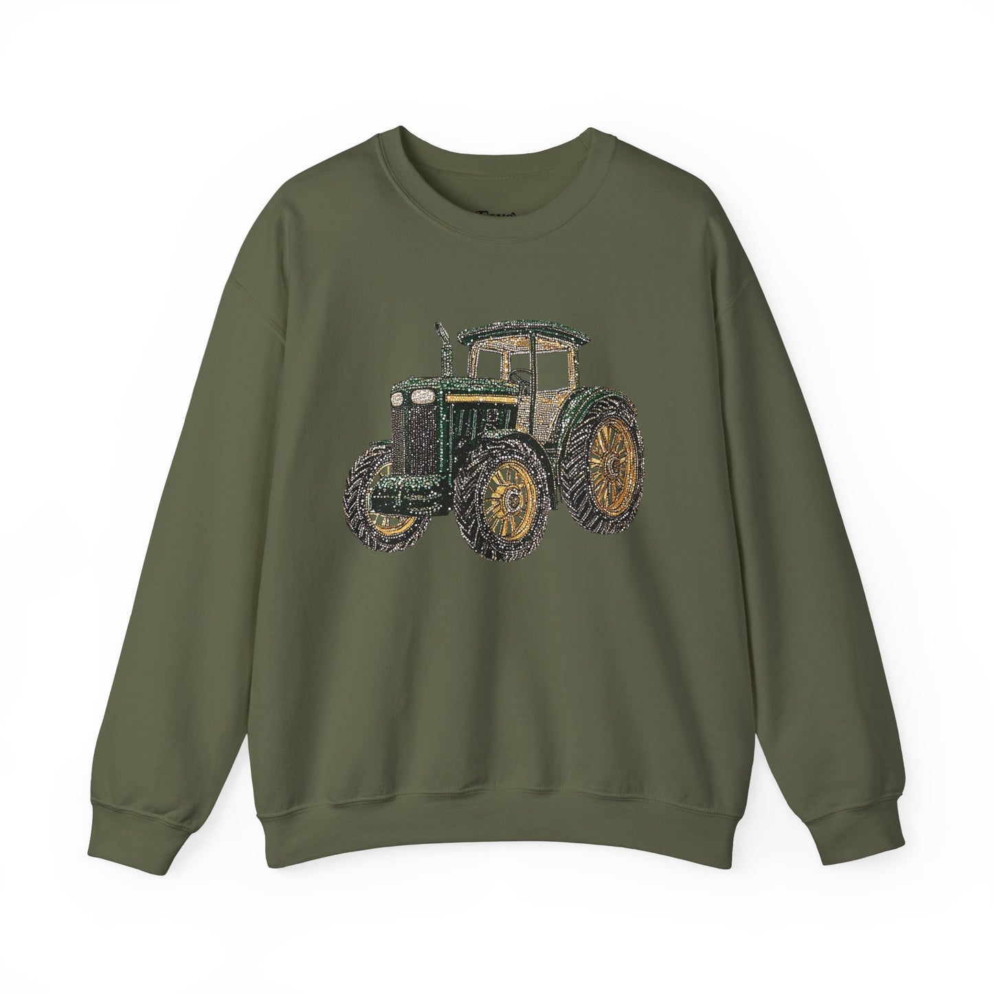 Faux Rhinestone Vintage Tractor Unisex Heavy Blend™ Crewneck Sweatshirt