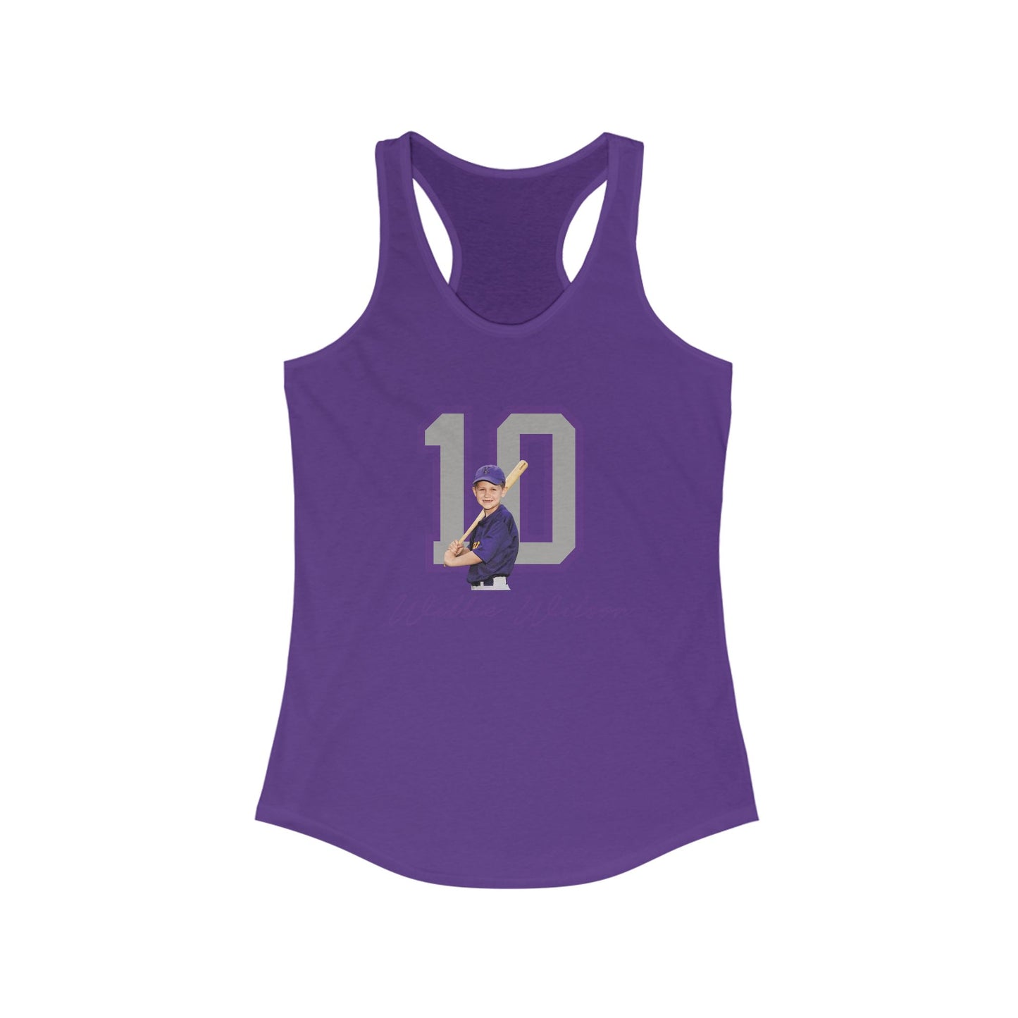 Custom Baseball Mom Tank Top | Personalized Jersey Number and Player Photo | Softball/Baseball/Football/Volleyball/Hockey Mom Support Shirt