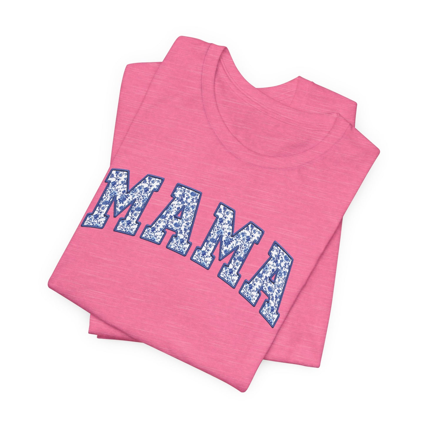 Blue Toile Mama Faux Embroidery Graphic Tee