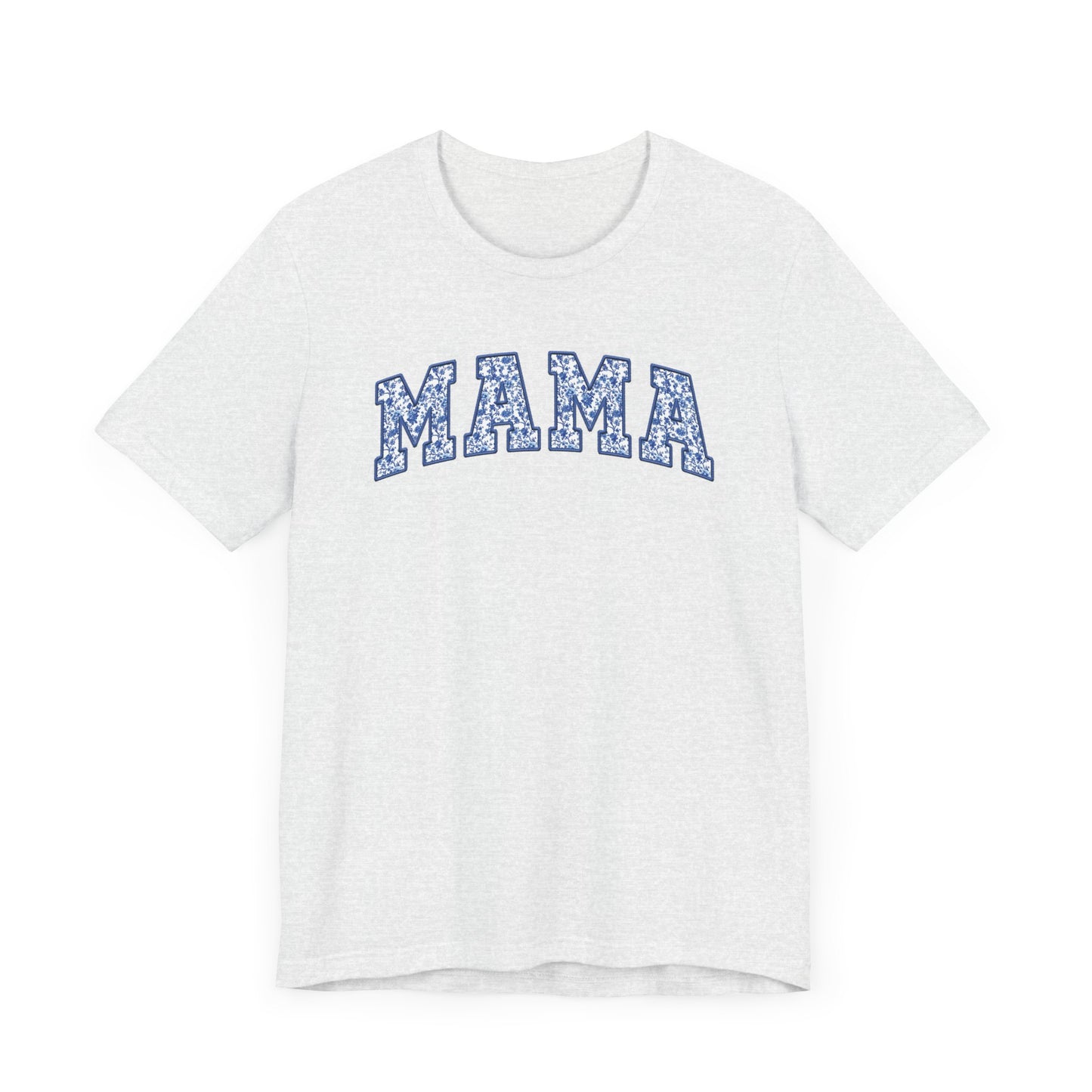 Blue Toile Mama Faux Embroidery Graphic Tee