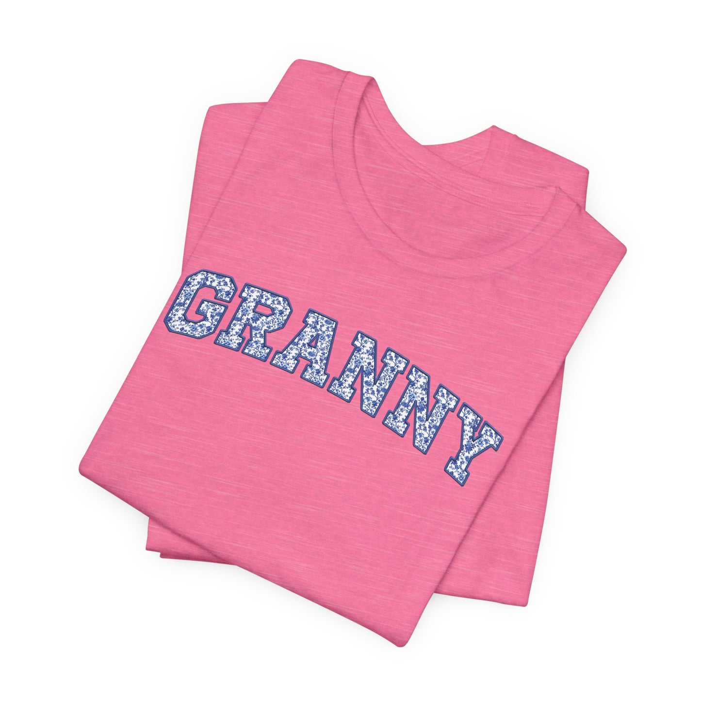Blue Toile Granny Faux Embroidery Graphic Tee