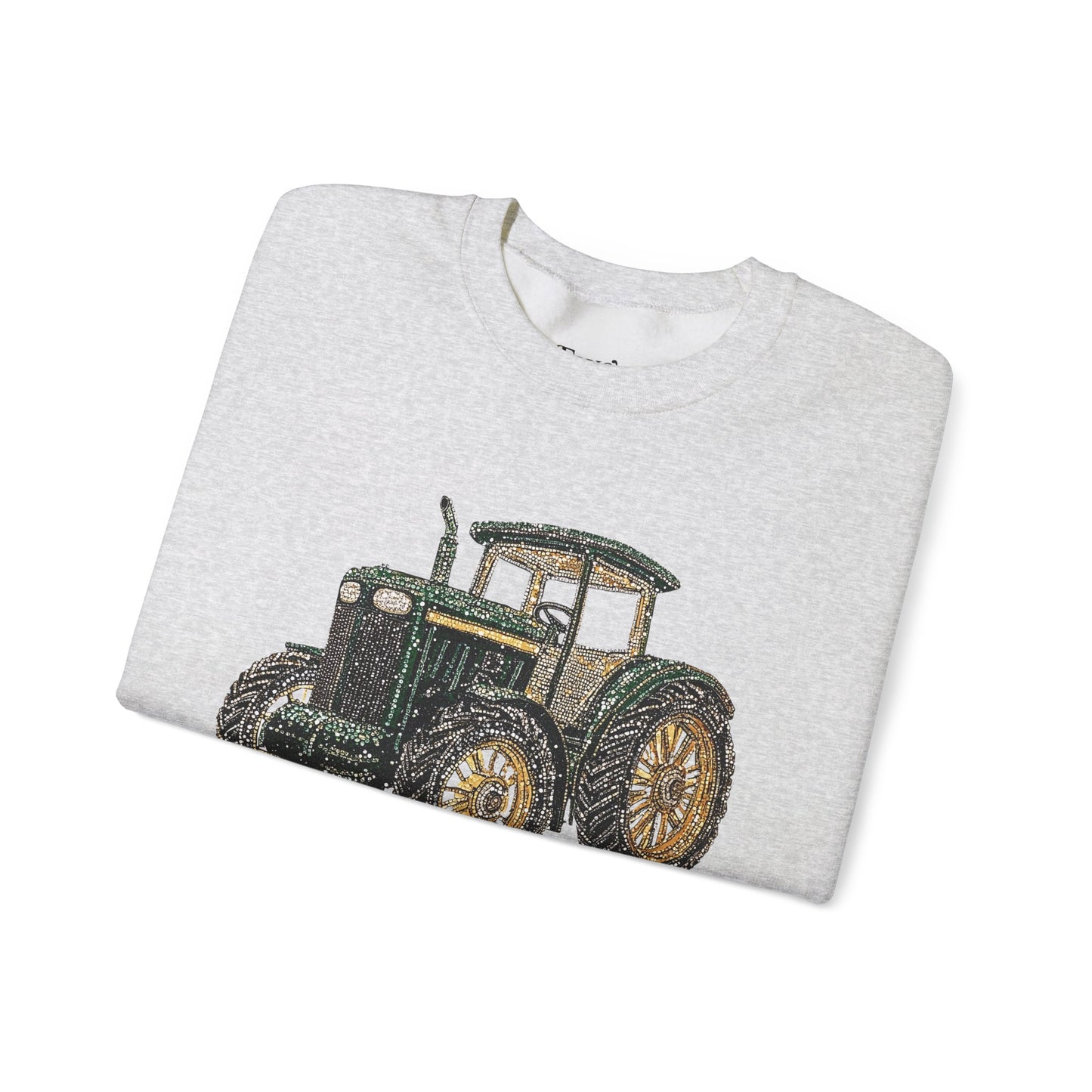 Faux Rhinestone Vintage Tractor Unisex Heavy Blend™ Crewneck Sweatshirt