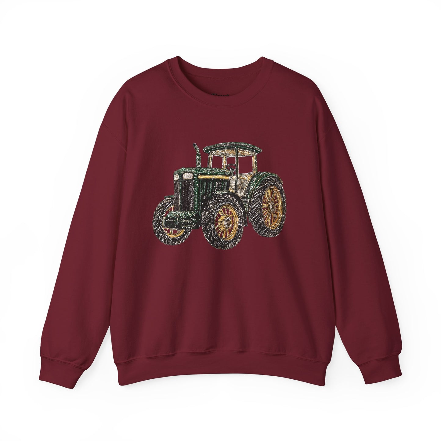 Faux Rhinestone Vintage Tractor Unisex Heavy Blend™ Crewneck Sweatshirt