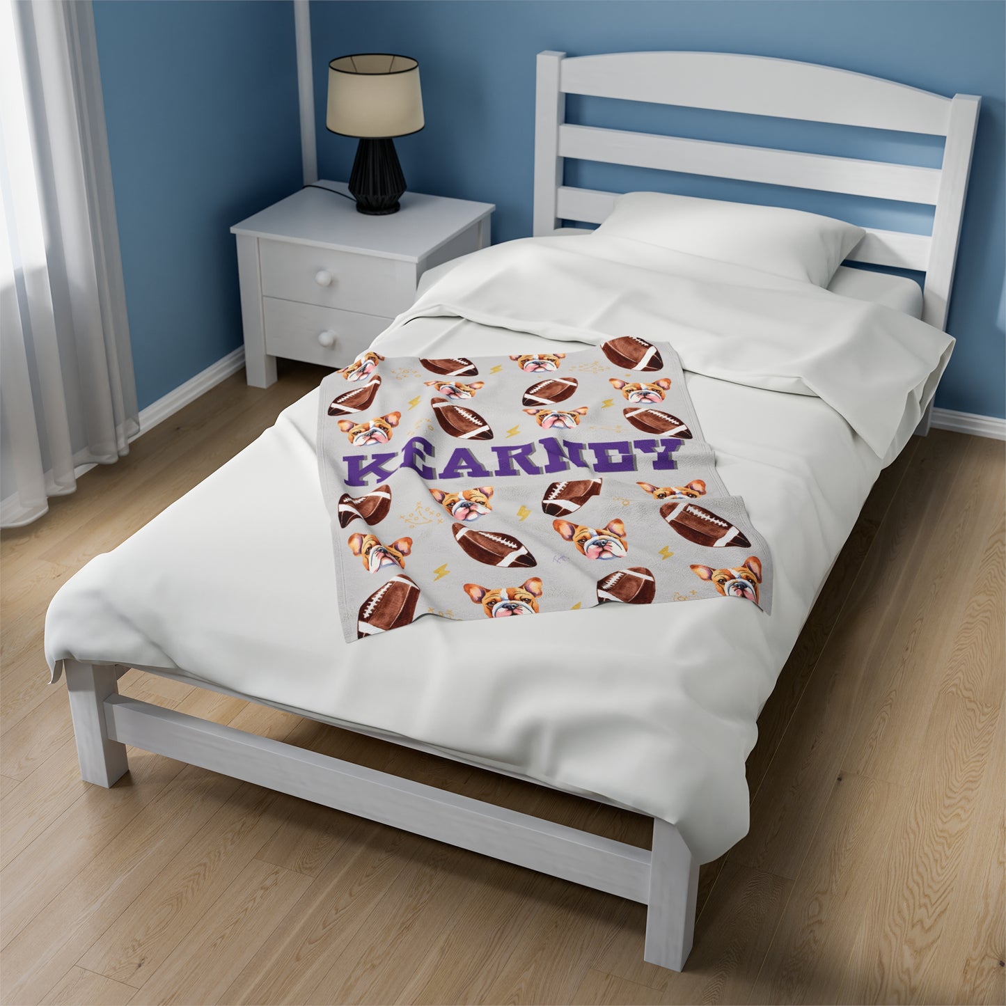 Bulldog Football Blanket