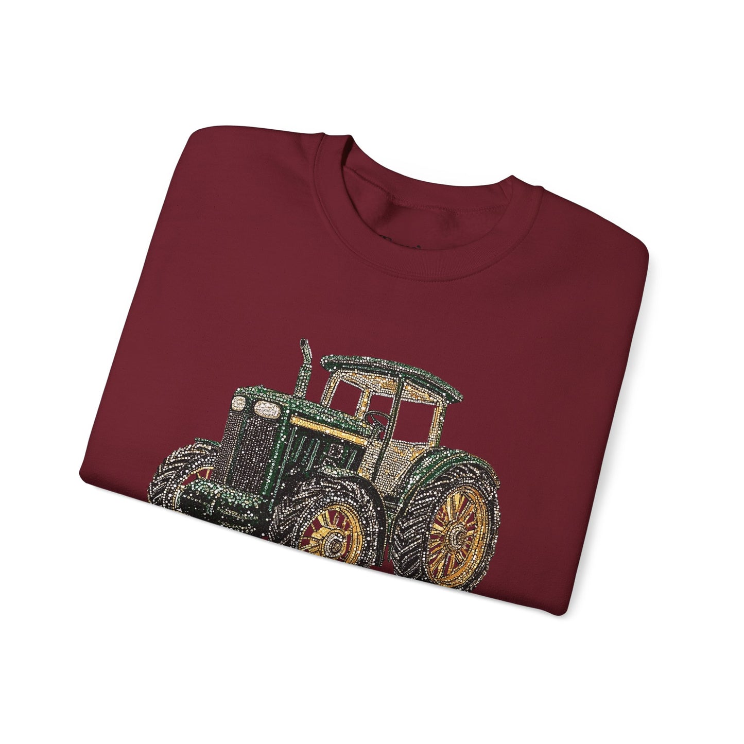 Faux Rhinestone Vintage Tractor Unisex Heavy Blend™ Crewneck Sweatshirt