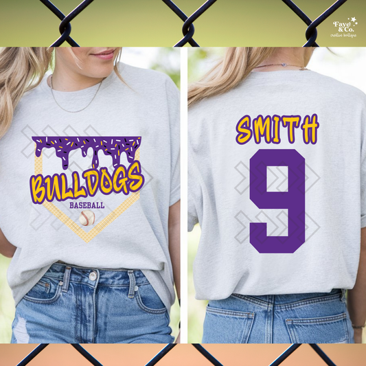 CUSTOM Baseball / Softball Ice Cream Drip T-shirt